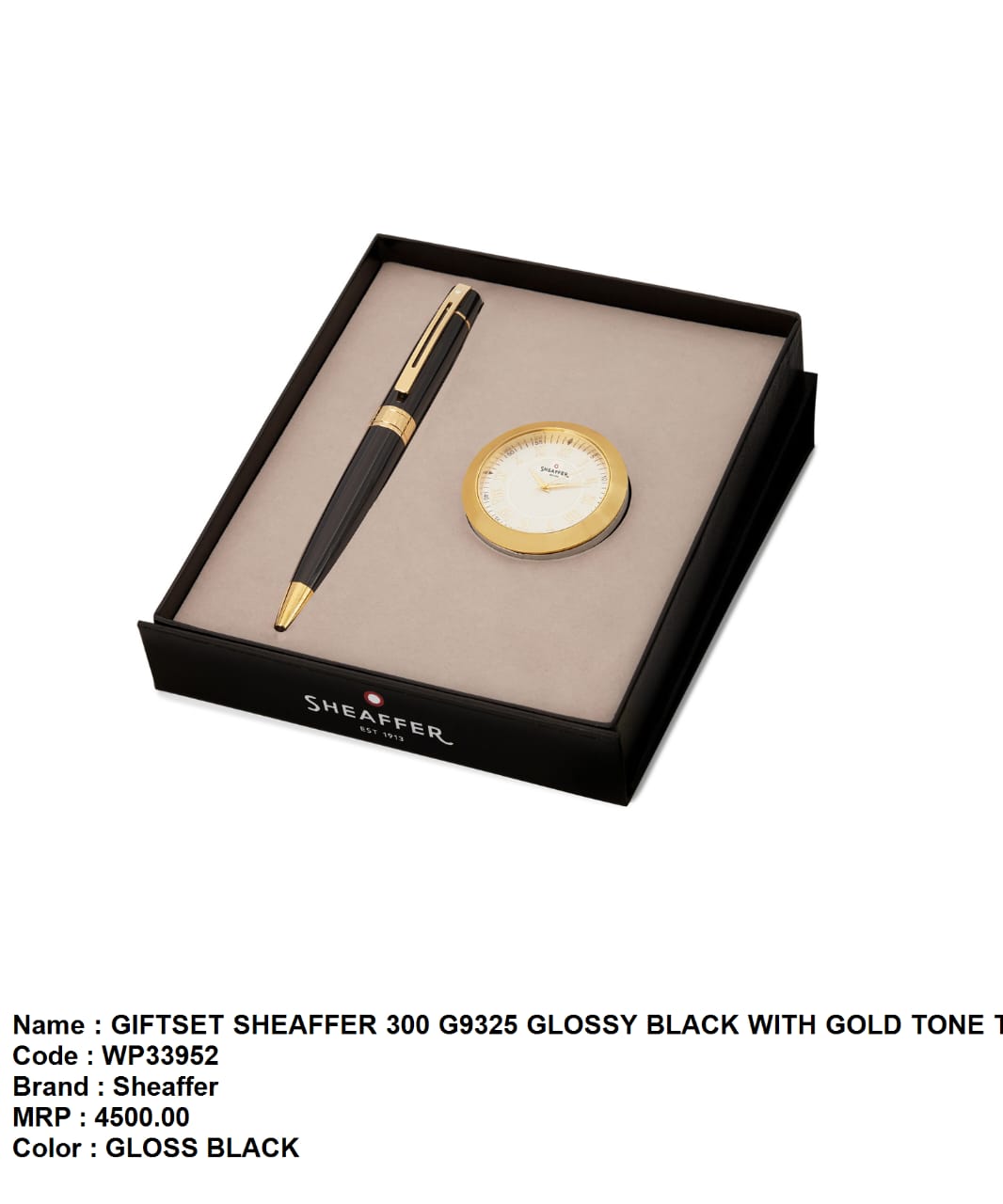 Giftset sheaffer 300 G9325 glossy black with gold tone trimone